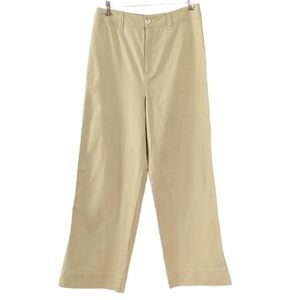 SIMONS Mid rise wide leg tan yellow cotton blend pants size 30 @R